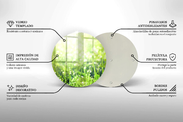 Kuchynská doska zo skla Príroda - tráva a rosa