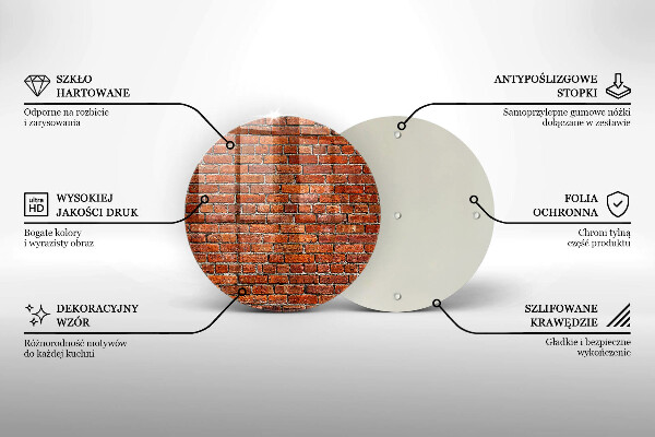 Kuchynská doska zo skla Stena z tehlovej steny