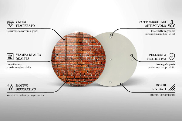 Kuchynská doska zo skla Stena z tehlovej steny