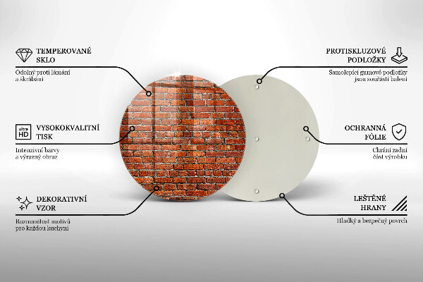 Kuchynská doska zo skla Stena z tehlovej steny