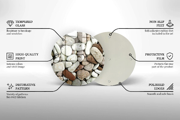 Kuchynská doska zo skla Malé kamienky na pozadí