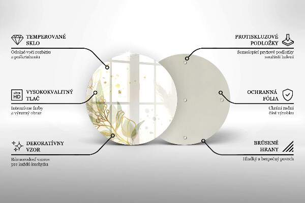 Kuchynská doska veľká zo skla Akvarel a zlaté listy