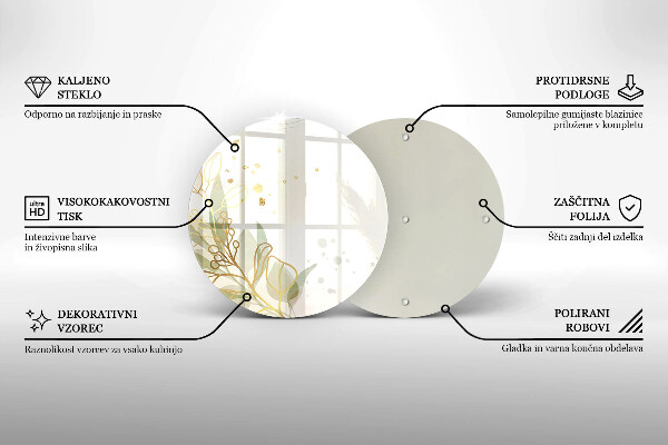 Kuchynská doska veľká zo skla Akvarel a zlaté listy