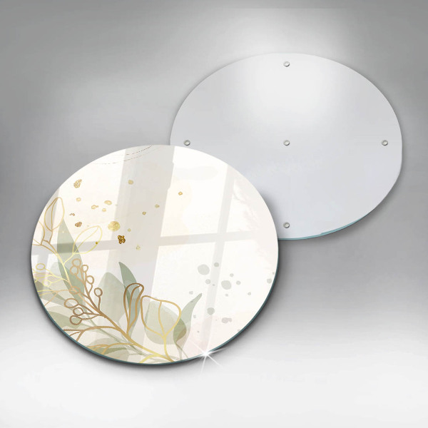 Kuchynská doska veľká zo skla Akvarel a zlaté listy