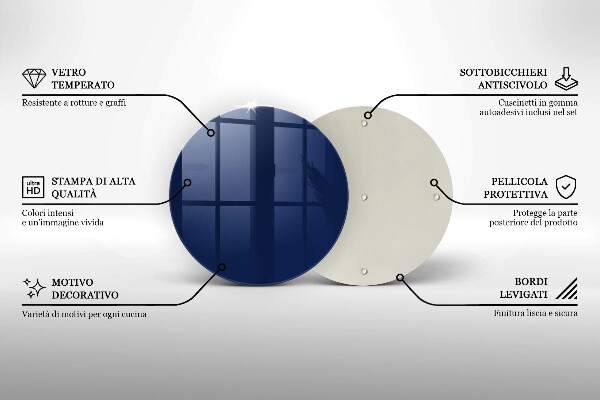Kuchynská doska zo skla Modrá farba