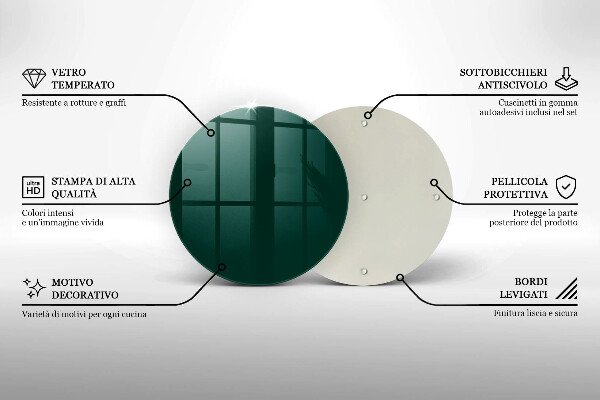 Kuchynská doska zo skla Zelená farba