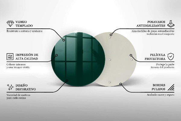 Kuchynská doska zo skla Zelená farba