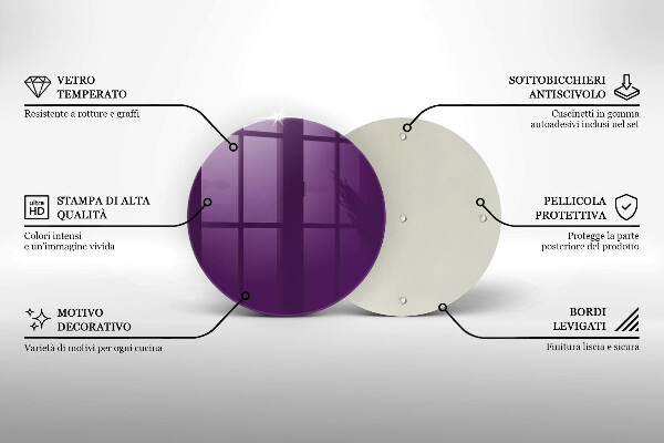 Kuchynská doska zo skla Fialová farba