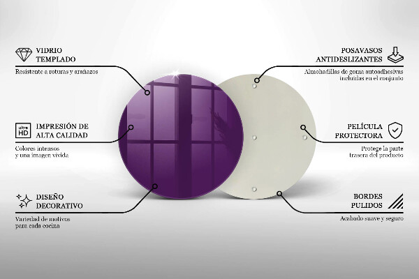 Kuchynská doska zo skla Fialová farba