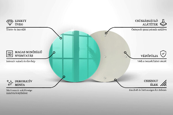 Kuchynská doska zo skla Zelená farba