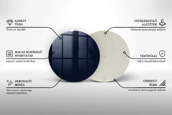 Kuchynská doska zo skla námornícka modrá