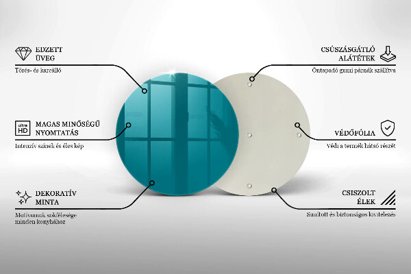 Kuchynská doska zo skla tyrkysová