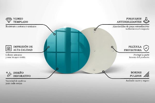 Kuchynská doska zo skla tyrkysová