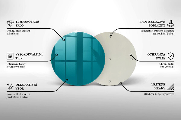 Kuchynská doska zo skla tyrkysová