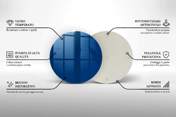 Kuchynská doska zo skla Modrá farba