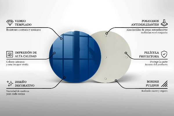 Kuchynská doska zo skla Modrá farba