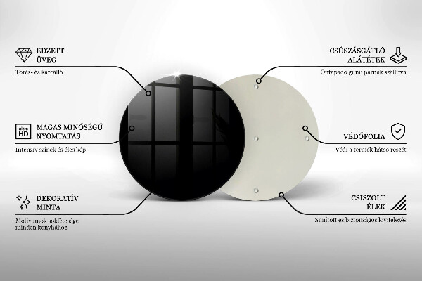 Kuchynská doska zo skla Čierna farba