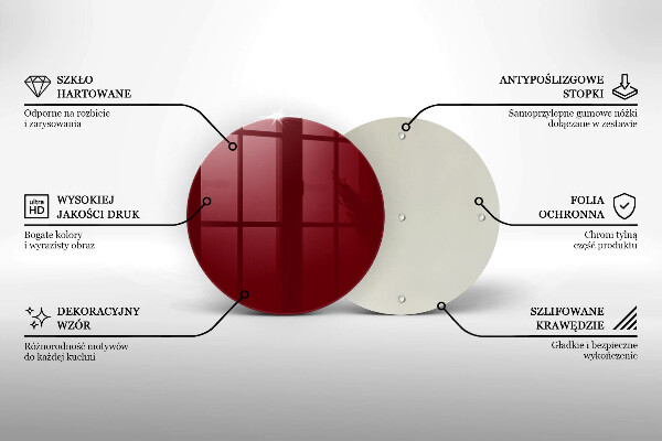 Kuchynská doska zo skla Bordová farba