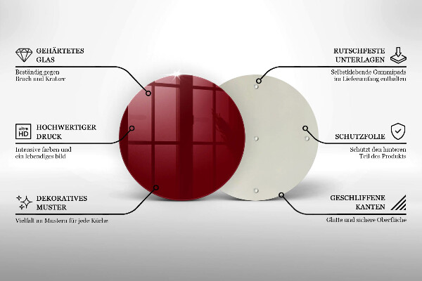 Kuchynská doska zo skla Bordová farba