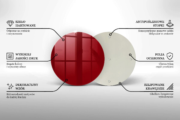 Kuchynská doska zo skla Červená farba