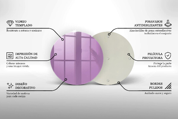 Kuchynská doska zo skla Fialová farba