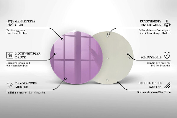 Kuchynská doska zo skla Fialová farba