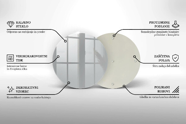 Kuchynská doska zo skla Šedá farba