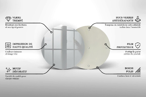 Kuchynská doska zo skla Šedá farba