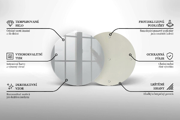 Kuchynská doska zo skla Šedá farba