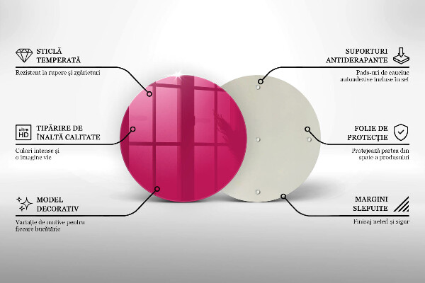 Kuchynská doska zo skla Ružová farba