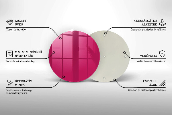 Kuchynská doska zo skla Ružová farba