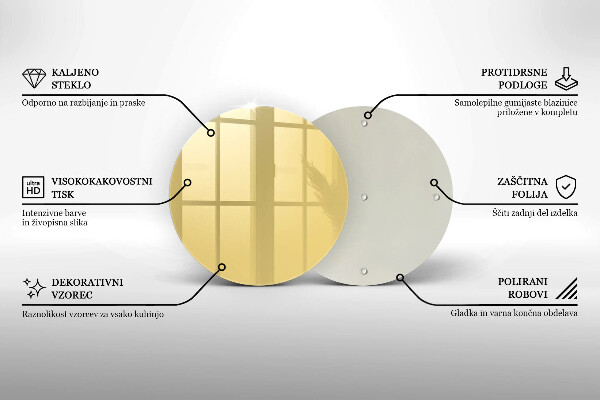Kuchynská doska zo skla žltá