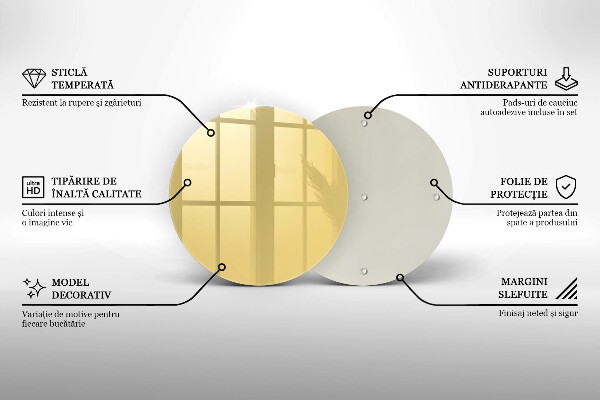 Kuchynská doska zo skla žltá