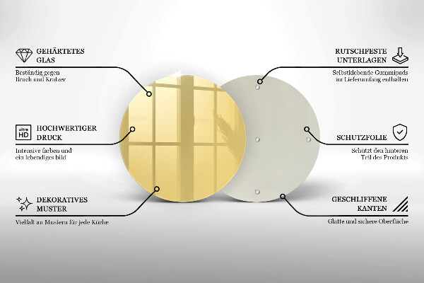 Kuchynská doska zo skla žltá