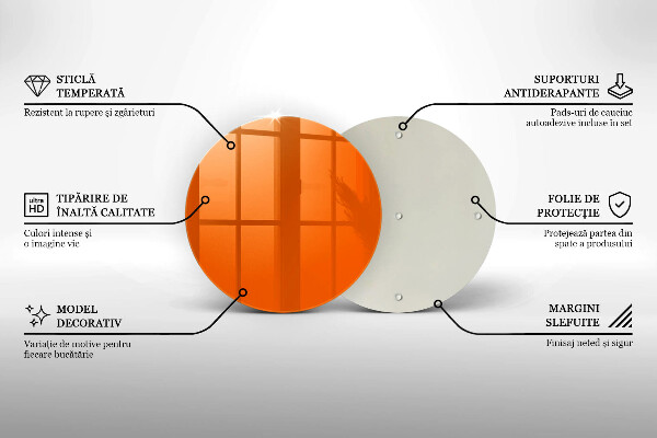 Kuchynská doska zo skla oranžová farba