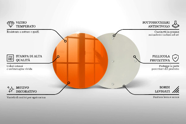 Kuchynská doska zo skla oranžová farba