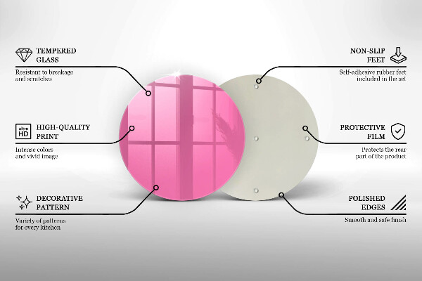 Kuchynská doska zo skla Ružová farba