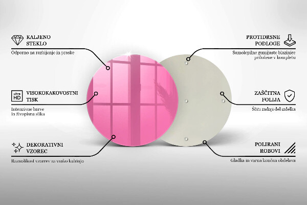 Kuchynská doska zo skla Ružová farba