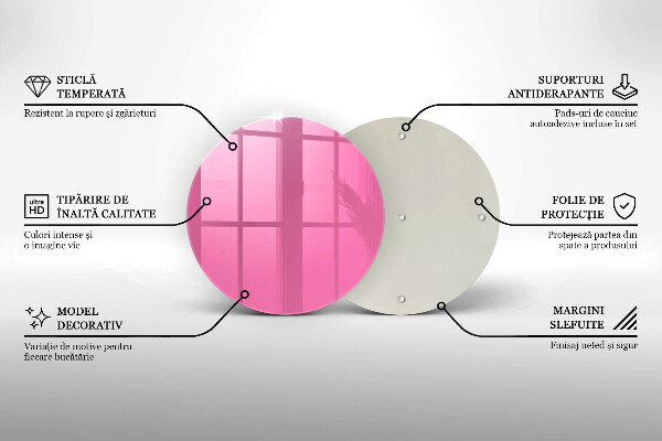 Kuchynská doska zo skla Ružová farba