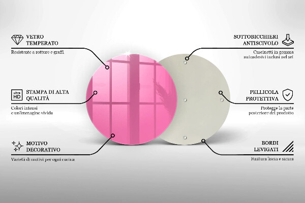 Kuchynská doska zo skla Ružová farba