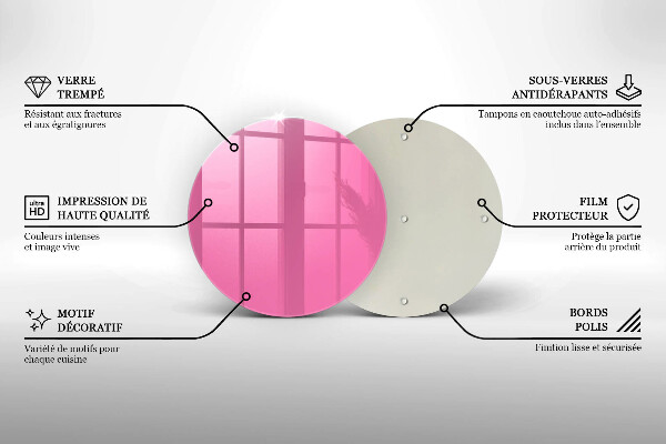 Kuchynská doska zo skla Ružová farba