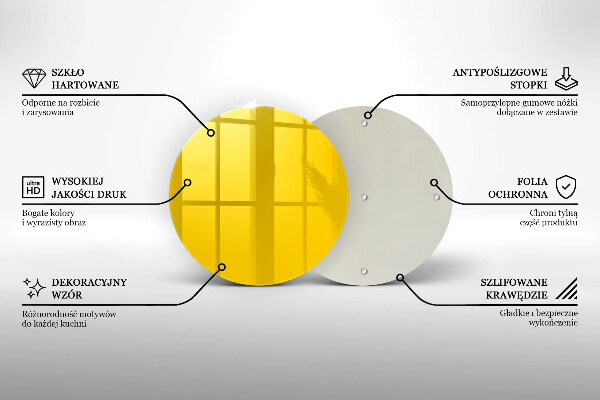 Kuchynská doska zo skla žltá