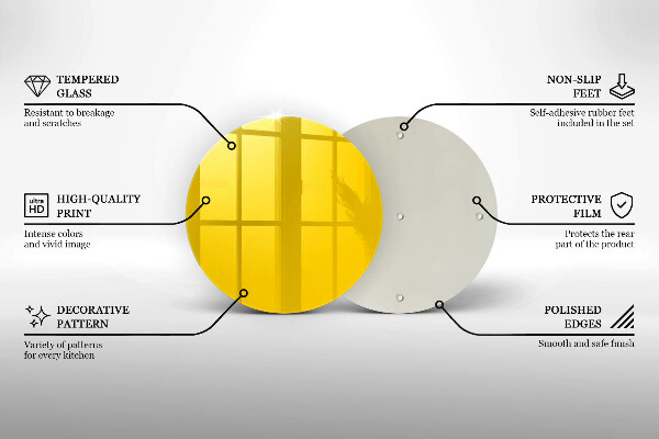 Kuchynská doska zo skla žltá