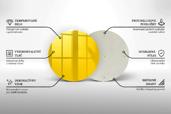 Kuchynská doska zo skla žltá