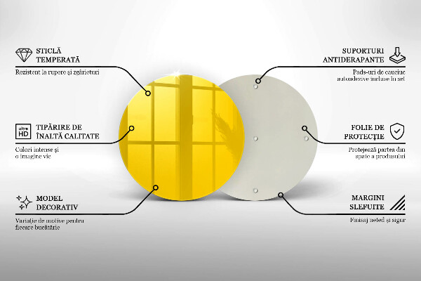 Kuchynská doska zo skla žltá