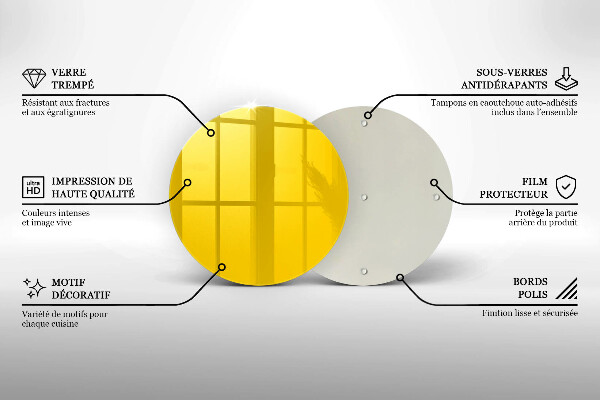 Kuchynská doska zo skla žltá