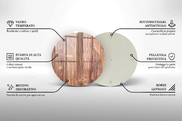 Kuchynská doska zo skla Prírodné drevo