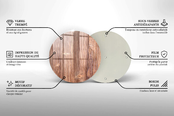Kuchynská doska zo skla Prírodné drevo