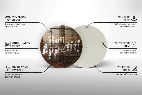 Kuchynská doska zo skla Nápisové tabule Bon Appetit