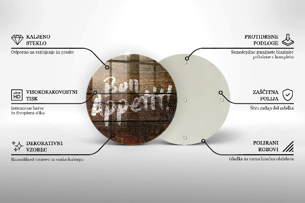 Kuchynská doska zo skla Nápisové tabule Bon Appetit